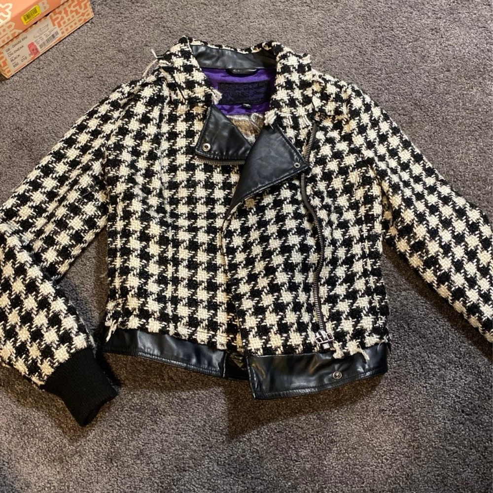 Guess Stylish Black and White Women's Jacket